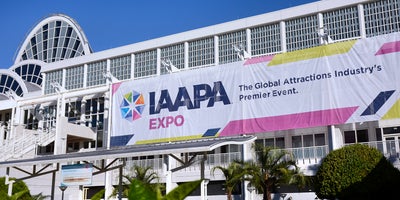 A banner on Orange County Convention Center advertises the IAAPA Expo.